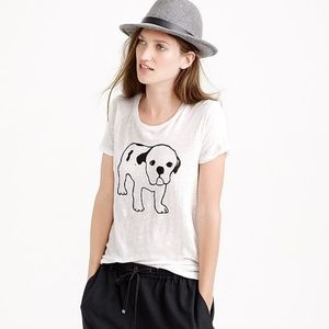 J. Crew Hugo Guinness Dog Linen T-Shirt